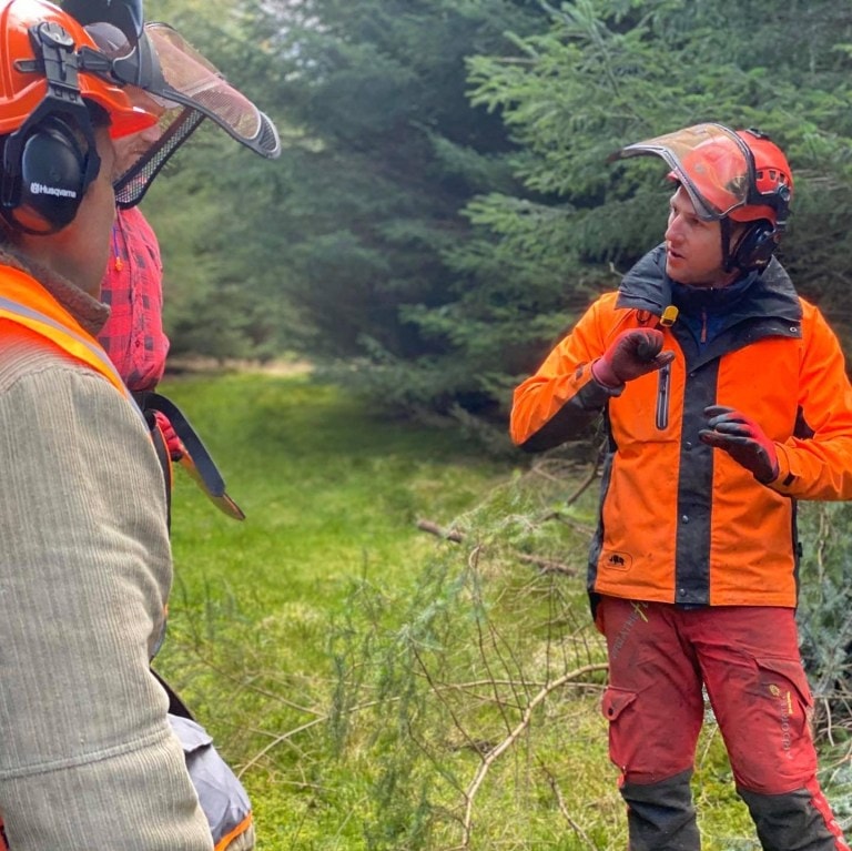 Ben delivering chainsaw training on the Isle of Man